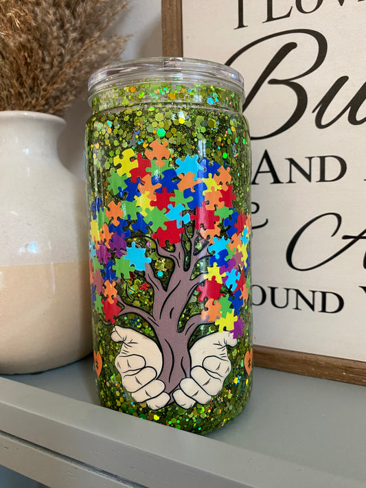 16oz Snowglobe Tumbler - Premade