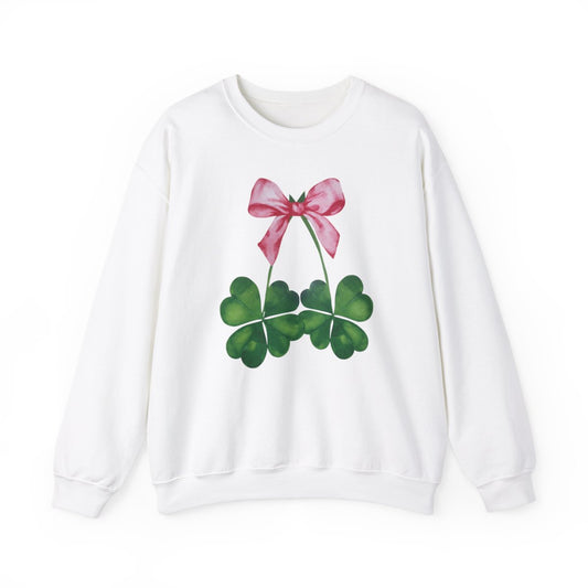 St. Patrick’s Day Pink Coquette Bow - White