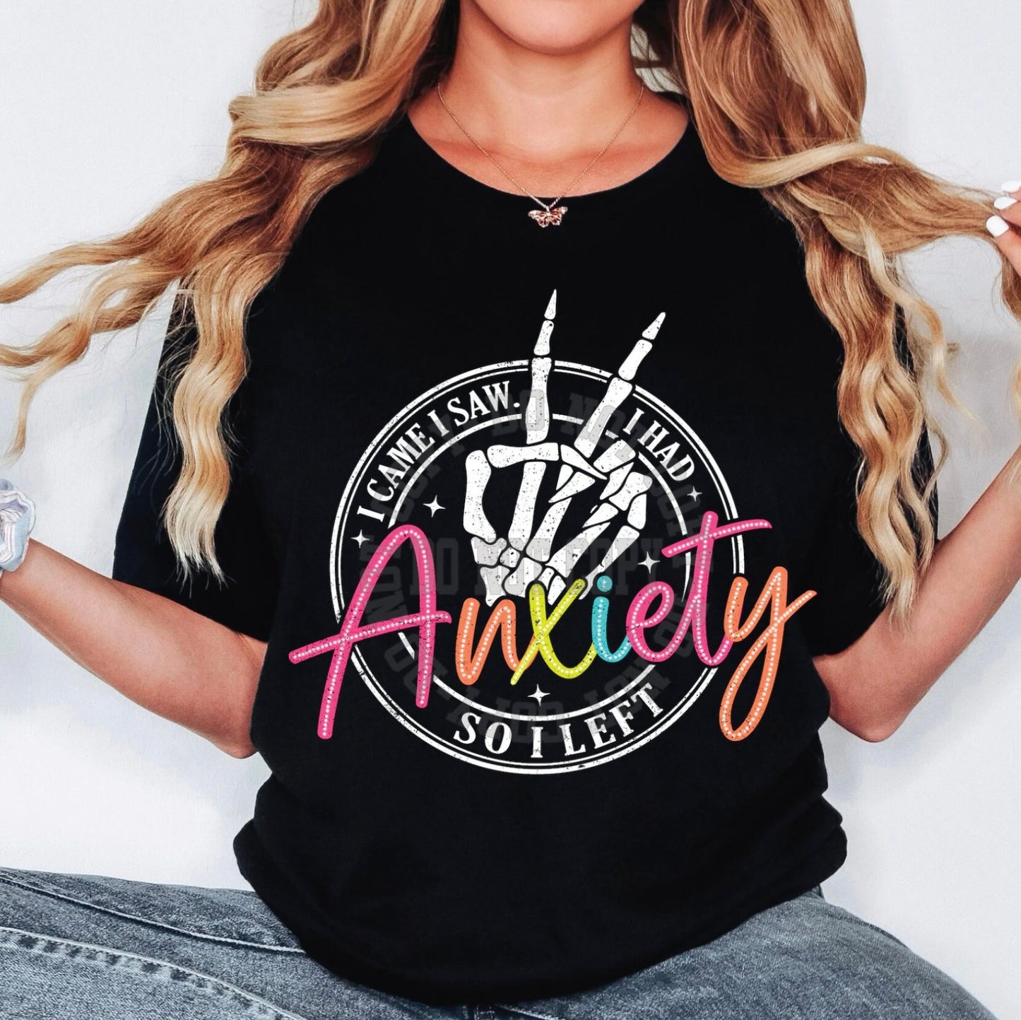 I Came I Saw Anxiety Skellie - Black