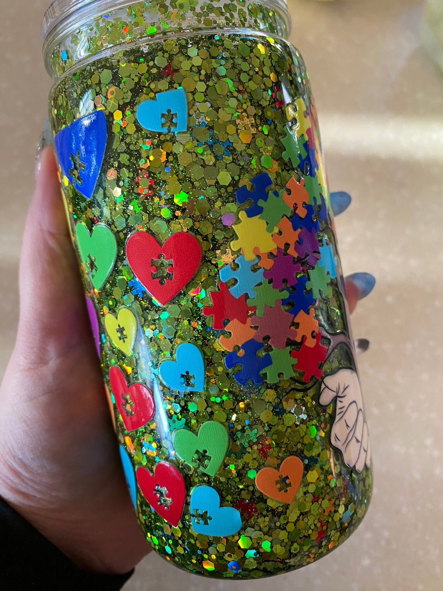 16oz Snowglobe Tumbler - Premade